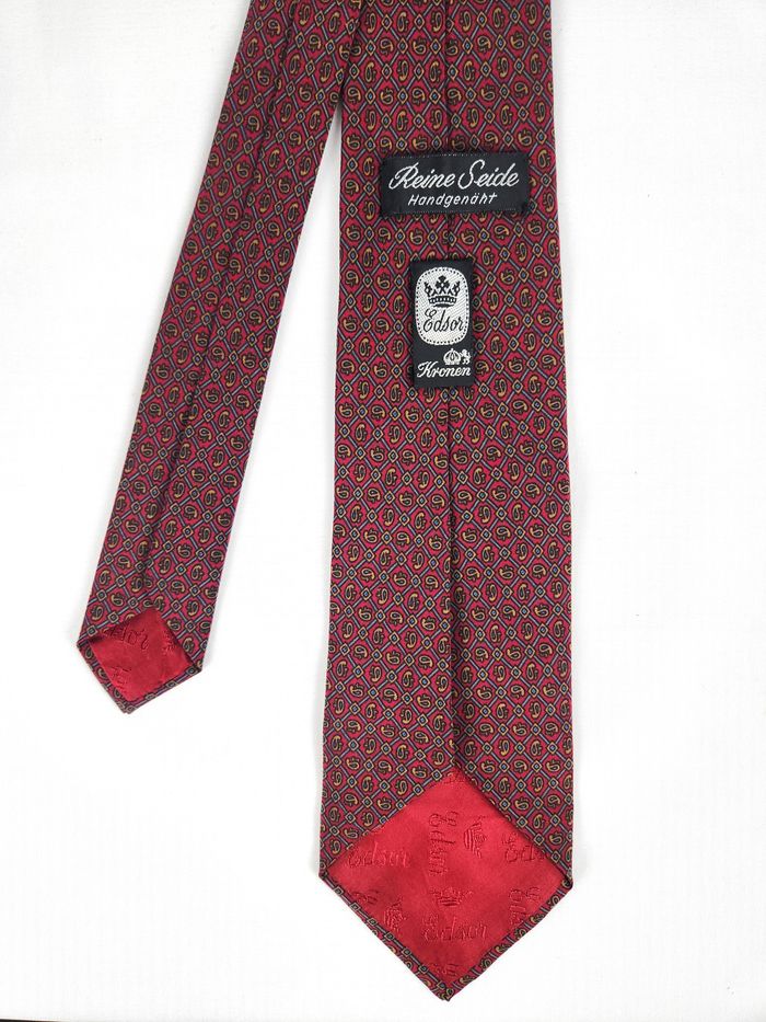Cravate Edsor Kronen - 100% Soie à Motif Cachemire / Paisley - Vintage - photo numéro 4