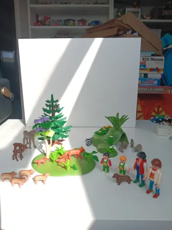 Lot figurines playmobil Ballade en famille avec le chien dans la forêt
