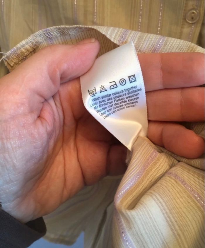 Chemise à rayure beige et parme t.40 Etam - photo numéro 6