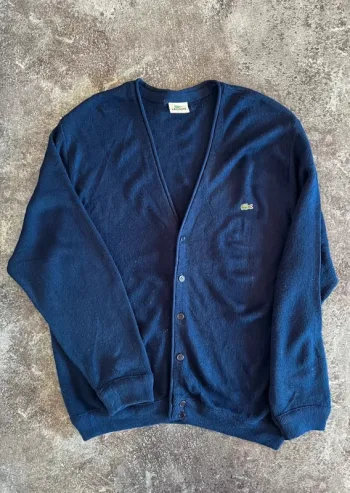 Cardigan gilet bleu homme Lacoste taille XXL Chaleco azul hombre Blaue Weste Strickjacke Herren