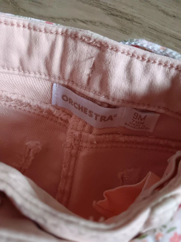 Ensemble pantalon tee shirt manches longues bonjour fleurs 9 mois - photo numéro 4