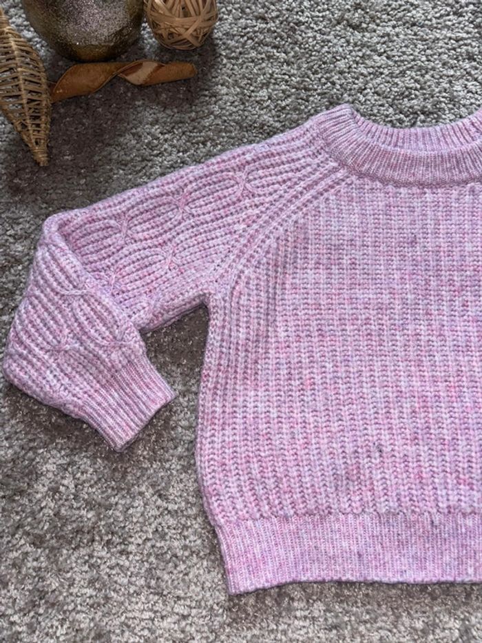 🌺Pull en maille rose lila Taille 4ans/98-107cm🌺 - photo numéro 3