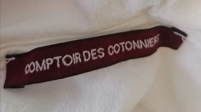 Top / haut blanc col claudine Taille XS Comptoir des cotonniers - photo numéro 10