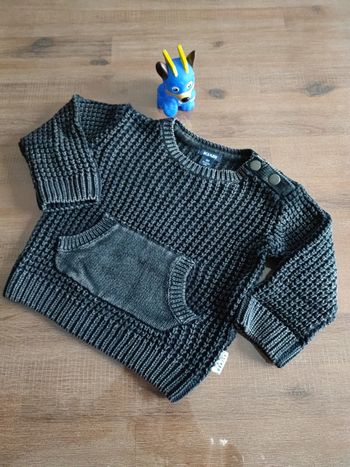 Pull noir gris type délavé