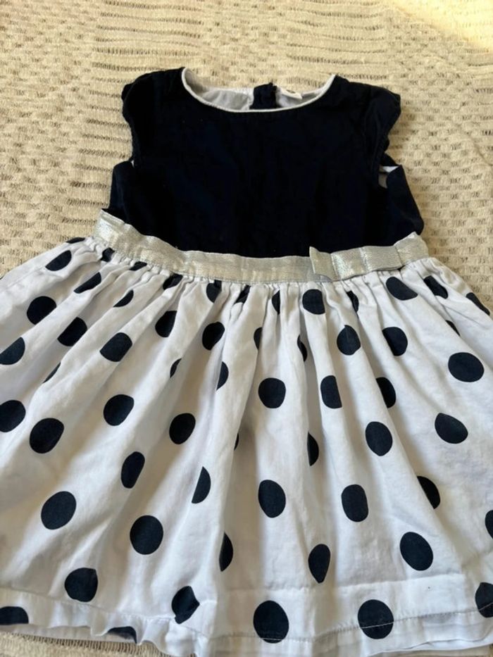 Robe fille bleu marine et blanche 3 ans - photo numéro 2