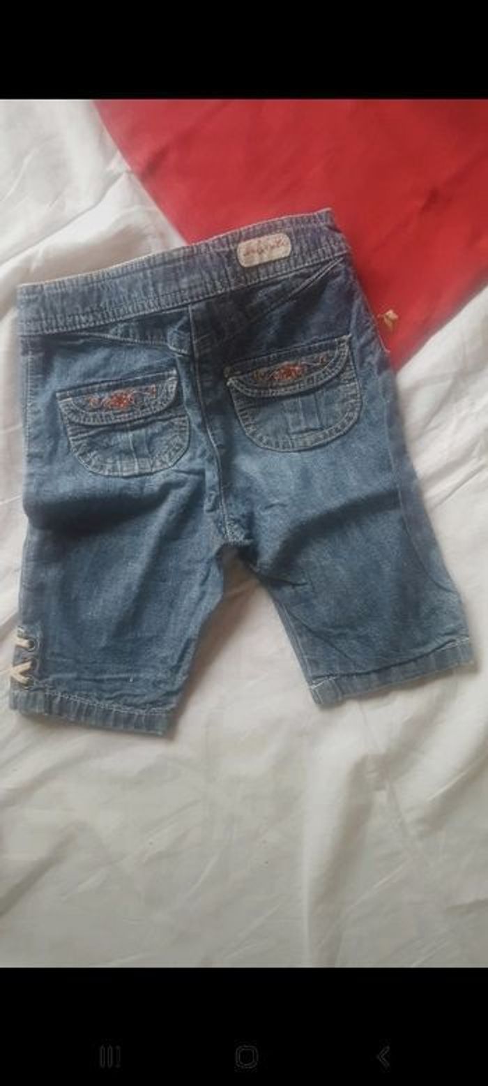 Ensemble fille comprenant un tee shirt rouge et un pantalon en jeans 24 mois sergent major - photo numéro 4