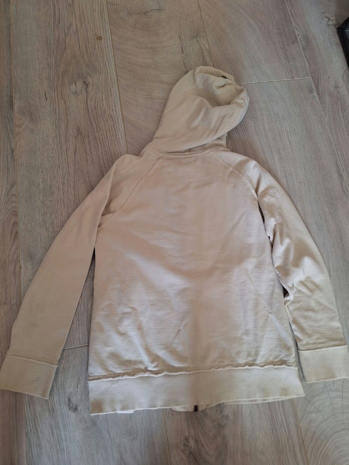 Veste zippée à capuche okaidi beige 10 ans garçon - photo numéro 3