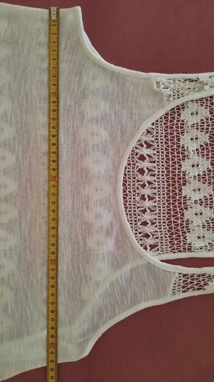 Débardeur blanc ajouré taille S - photo numéro 8