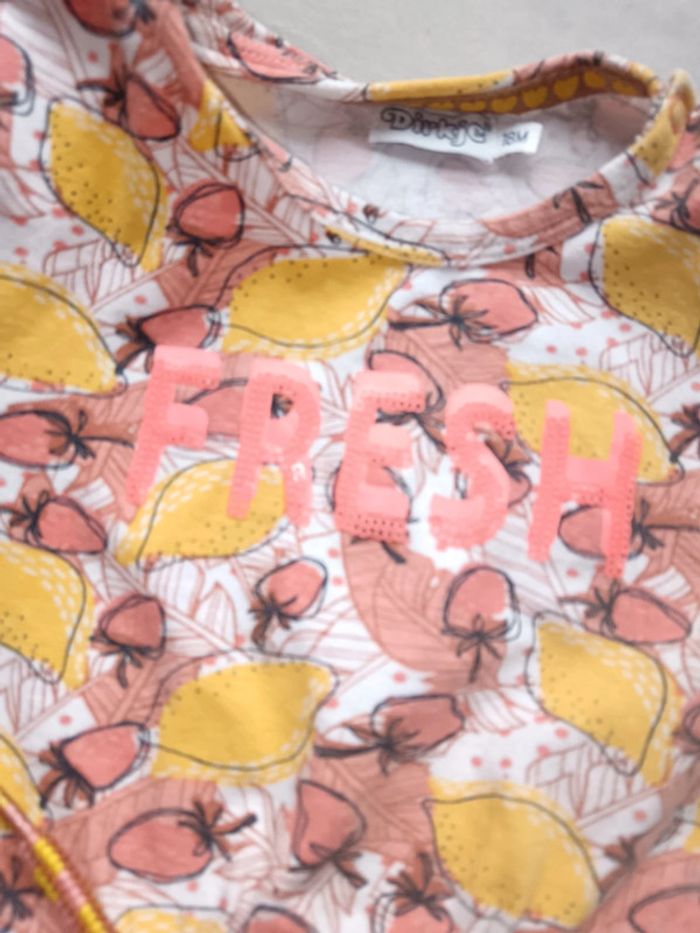 Robe été bébé fille corail et jaune 18 mois citrons Dirkje - photo numéro 5