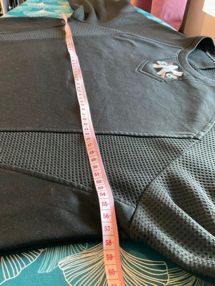Sweat long à col rond pour homme Majestic noir taille M 186 - photo numéro 7
