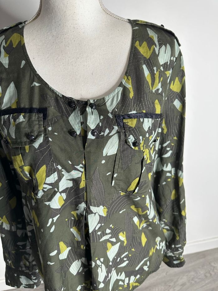 Blouse bariolée kaki One Step T40 L - photo numéro 2