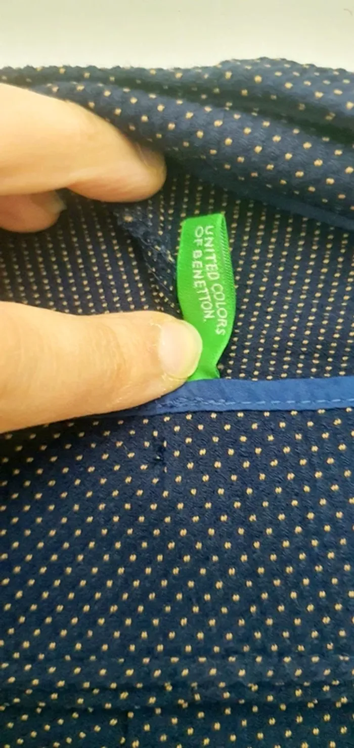 Pantalon tissu bleu Benetton - photo numéro 4