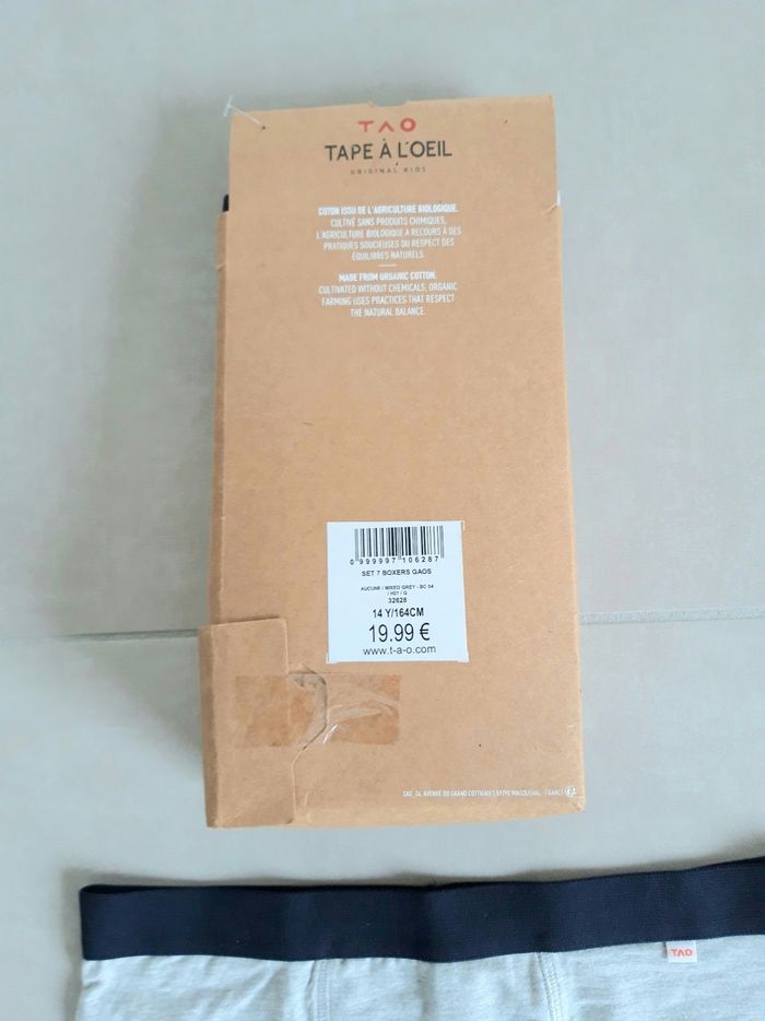 Lot 7 boxers 14 ans TAO neufs avec étiquette - photo numéro 2