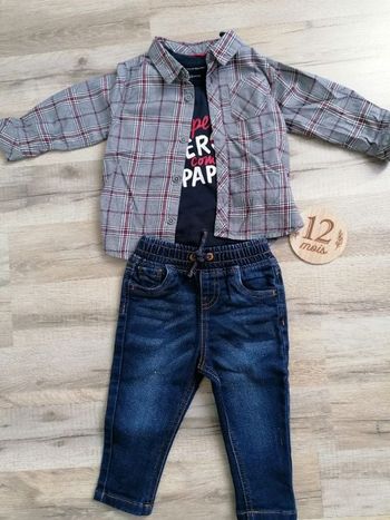Jean tshirt chemise 12 mois
