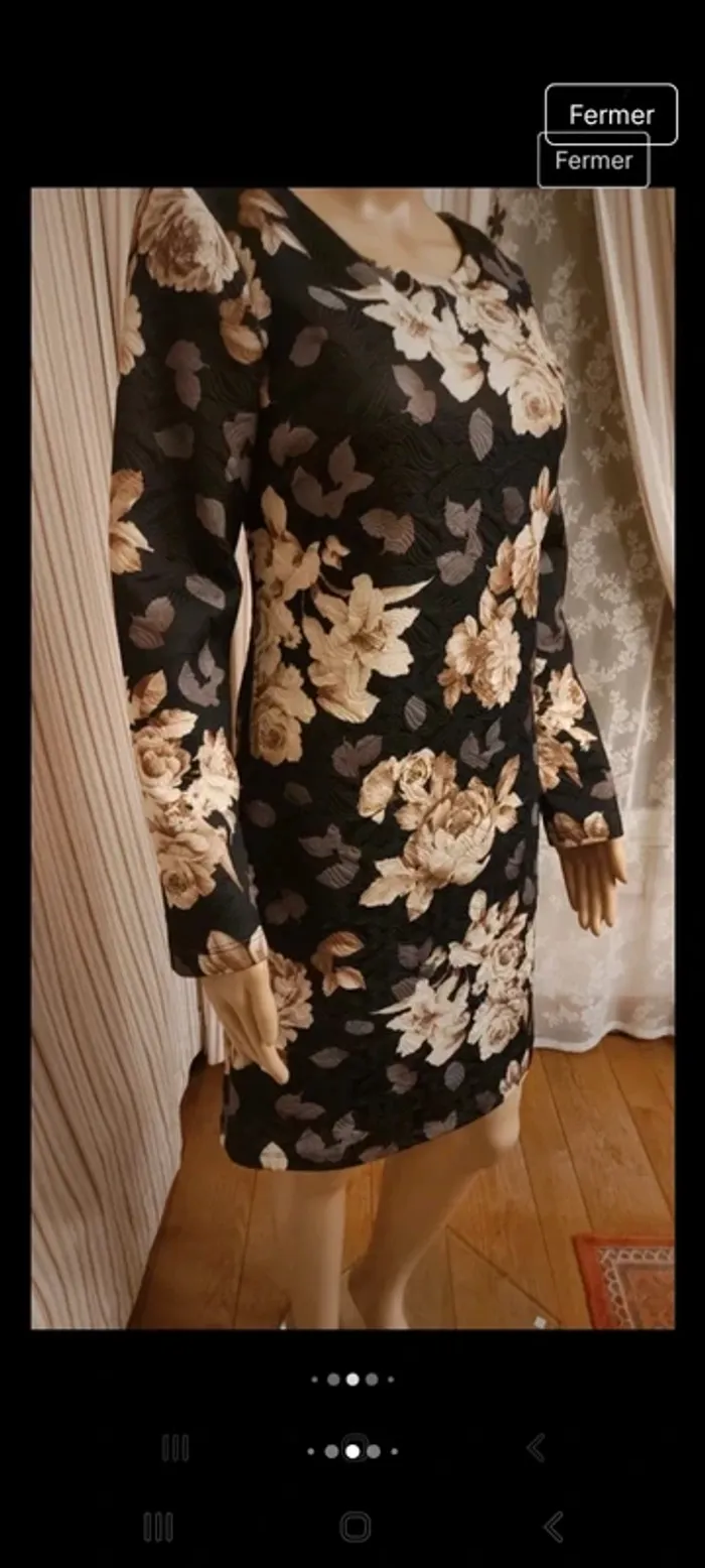Jolie Robe Anonyme noir fleuries taille S 36 - photo numéro 8