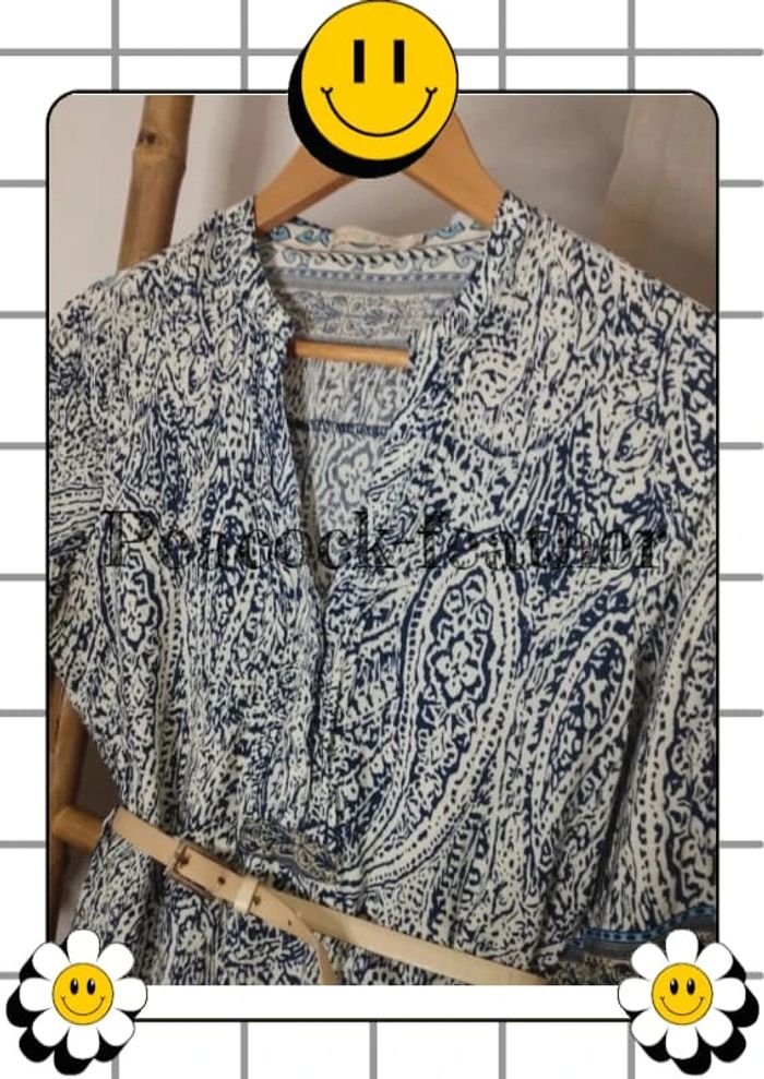 Tunique bleue avec ceinture 38 - photo numéro 8