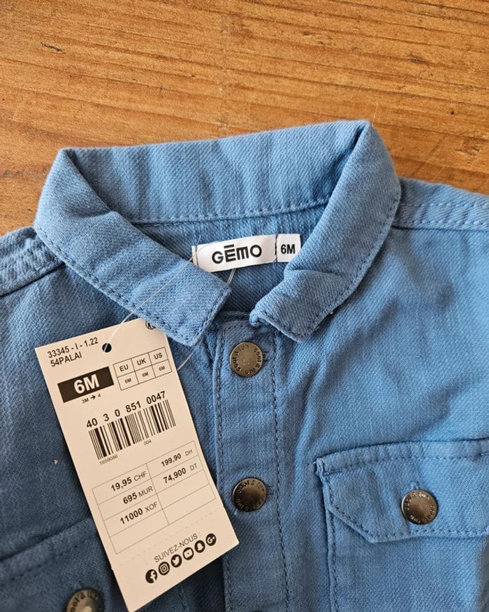 Veste en jeans bébé garçon 6 mois - photo numéro 3