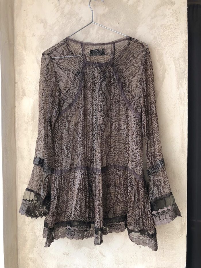 Blouse imprimé animal fluide S/M - photo numéro 2