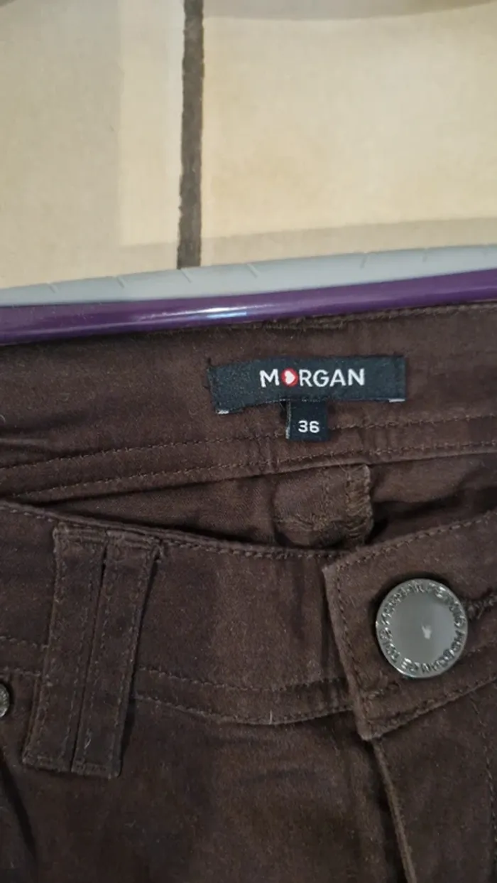 Pantalon Morgan 36 XS couleur marron ecorce - photo numéro 2