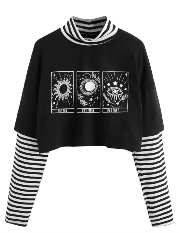 Shein t-shirt ML effet 2 en 1 XS - photo numéro 4