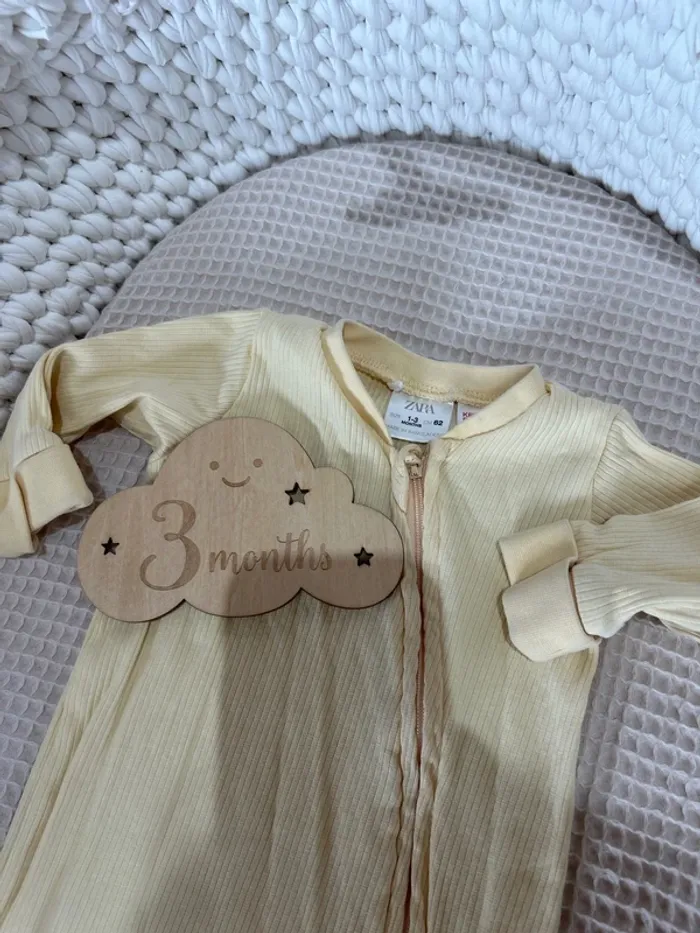 Pyjama zip jaune Zara 3mois - photo numéro 3