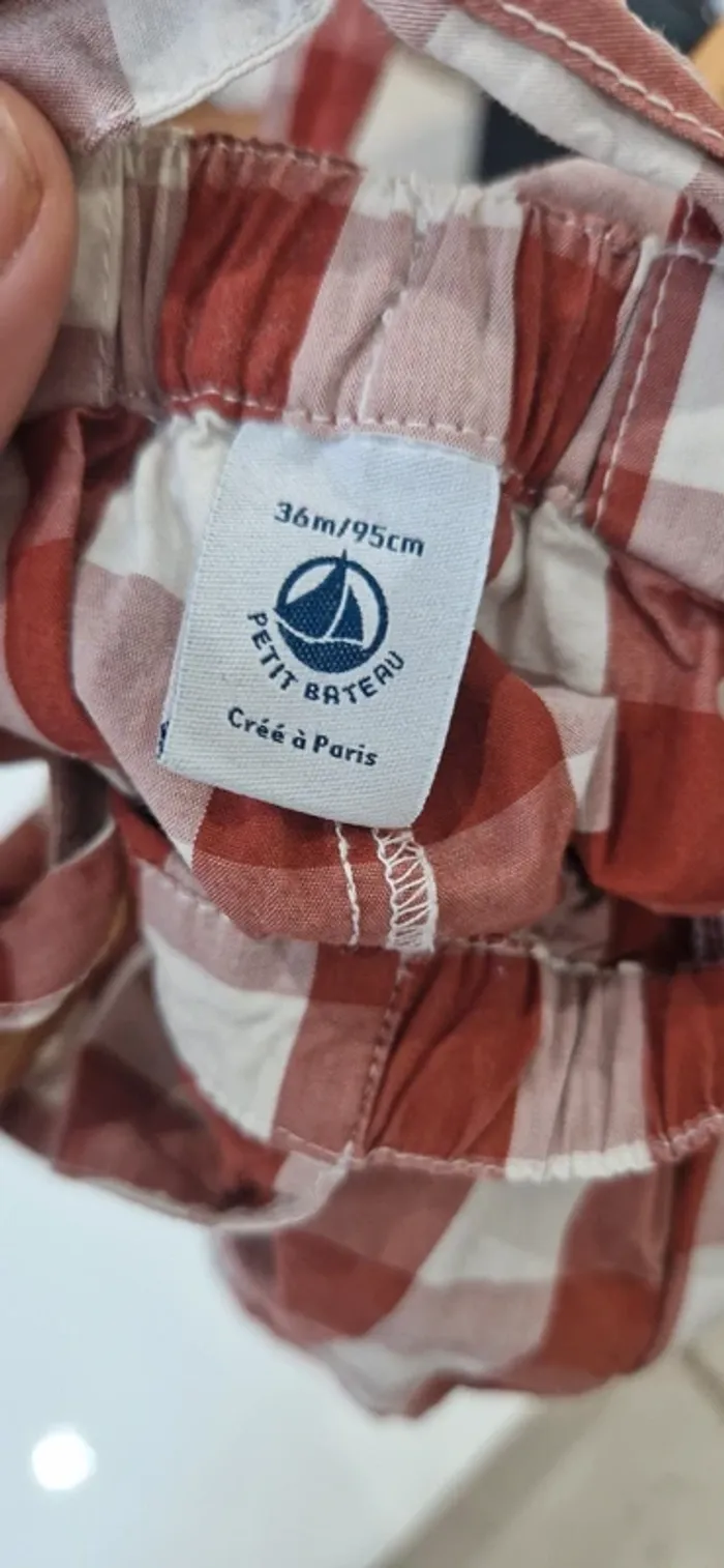 Salopette vichy petit bateau 36moisnm 95cm - photo numéro 4