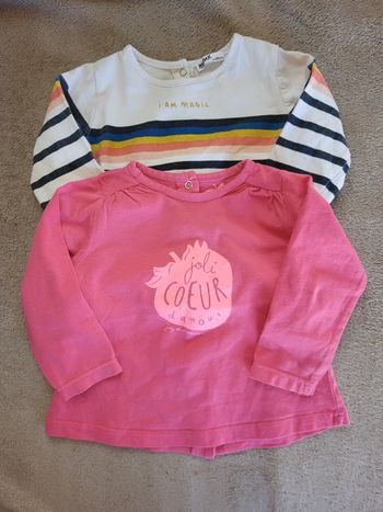 Lot t-shirts fille 6 mois