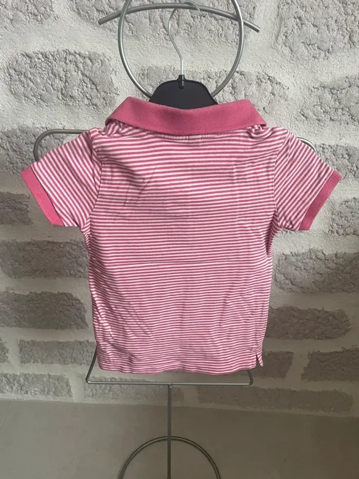Tee shirt fille rayures rose okaidi 6 ans mc - photo numéro 3