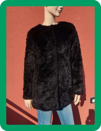 Manteau en fourrure noire Le temps des cerises Xs