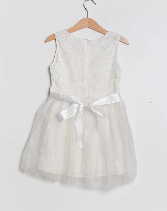 Robe dentelle blanche et tulle cérémonie mariage taille 12 ans - photo numéro 2