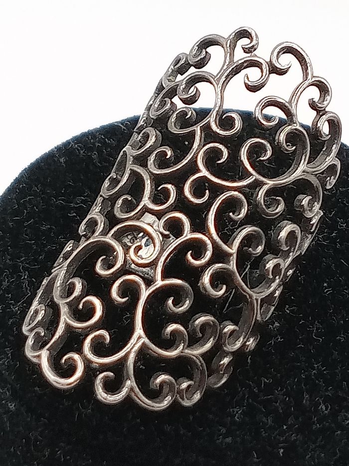 Anello donna argento 925 traforato effetto filigrana regolabile a partire da misura 12 - photo numéro 4