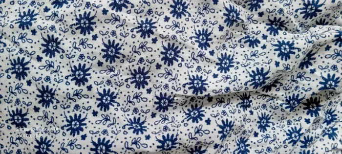 Blouse courte large col Bardot elastique potif fleurs bleu femme 38 clockhouse - photo numéro 17