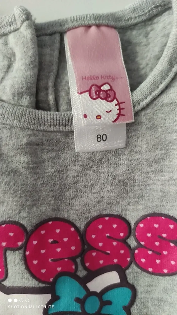 Ensemble robe et legging gris et rose hello Kitty - photo numéro 3