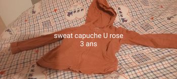 Sweat capuche rose