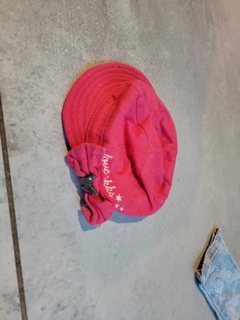 Casquette bébé fille rose avec nœud taille 42