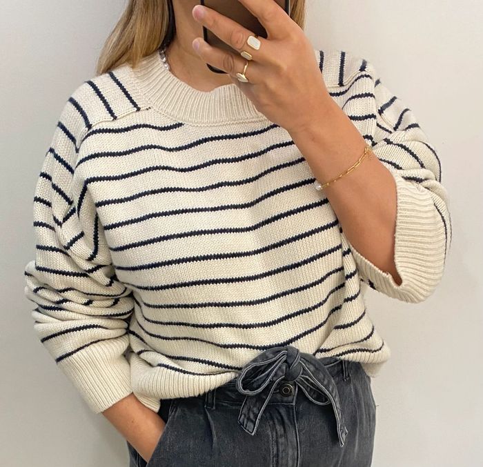 Superbe Pull Court Ample ZARA Rayé Taille M Et Plus