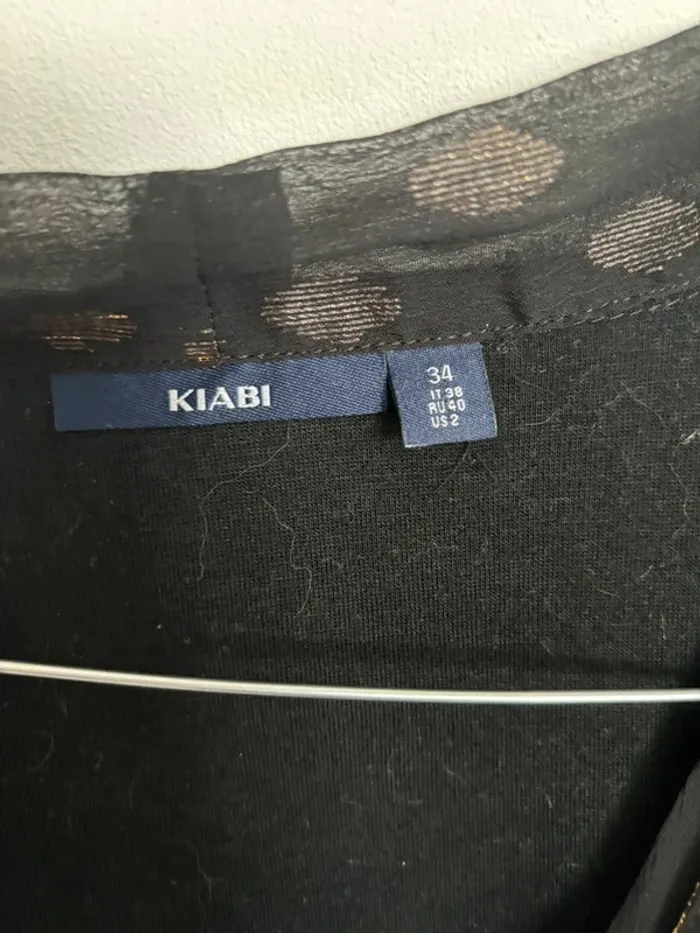 Robe mi longue noire et doré -  Kiabi - Taille 34 - photo numéro 2