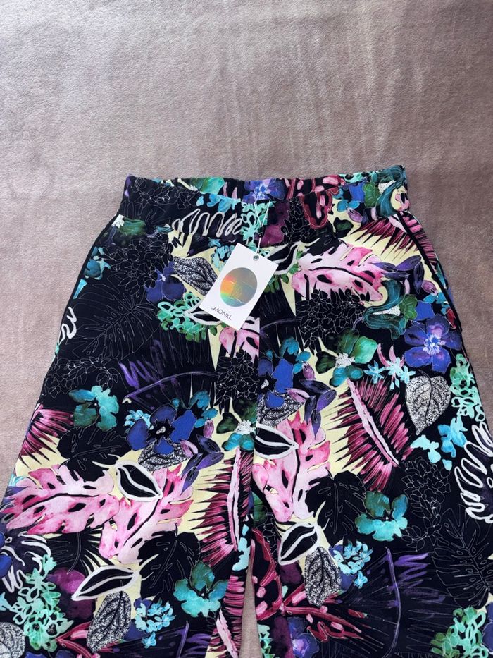 Pantalon à jambes larges fleuri femme Monki taille S neuf - photo numéro 8