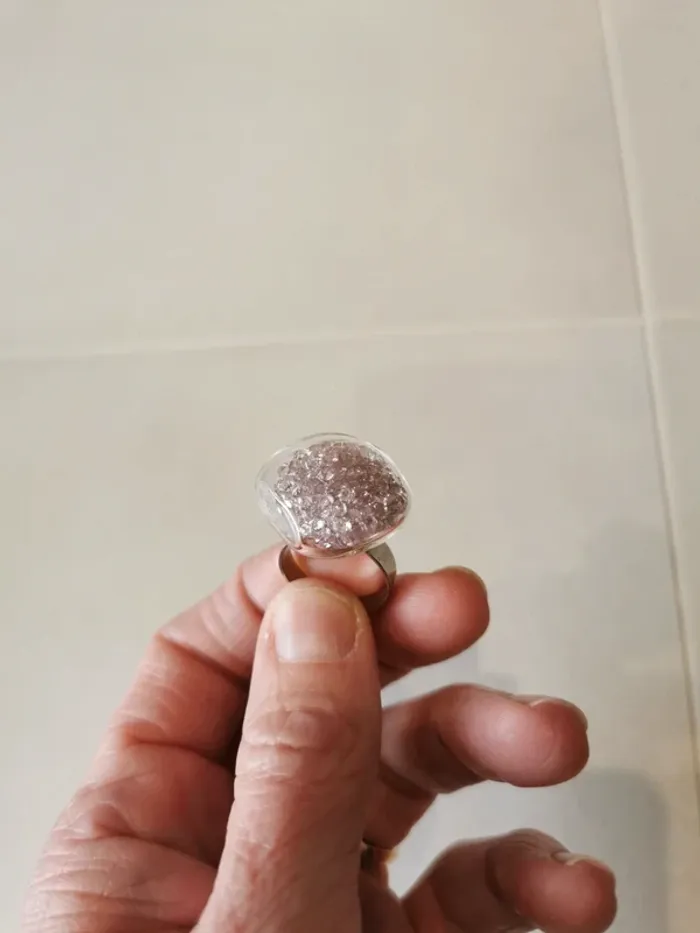 Bague transparente cristaux - photo numéro 3