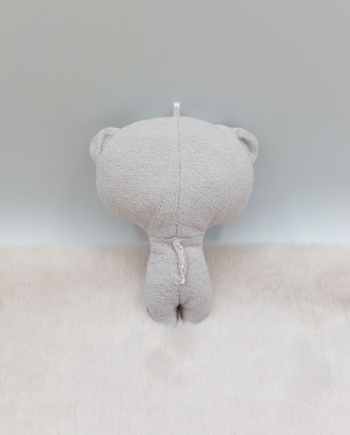 Petite peluche doudou semi plat ours gris blanc PAT et RIPATON La Halle 14 cm - photo numéro 2