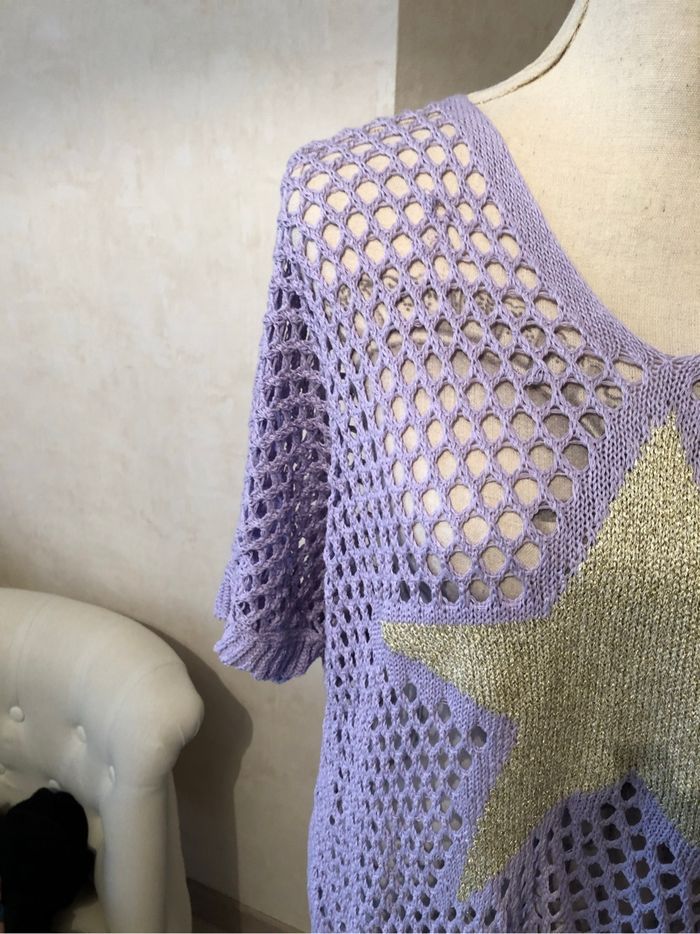 Pull neuf sans étiquette parme - photo numéro 2