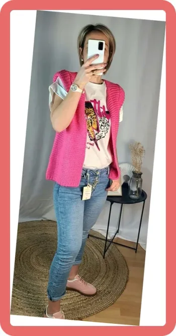 T-shirt 🐅 Wild - Taille Unique - Neuf - Rose Fuchsia