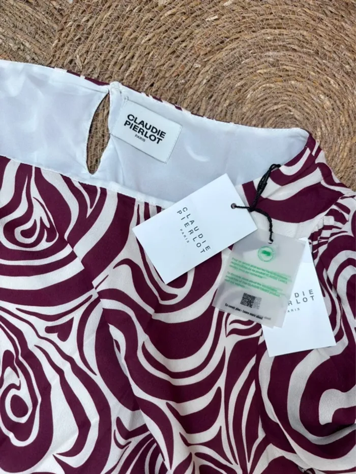 Robe droite à motifs violets taille 36 Claudie Pierlot - photo numéro 5