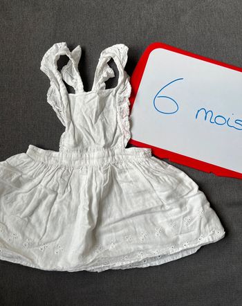 Robe salopette blanche TAO 6 mois