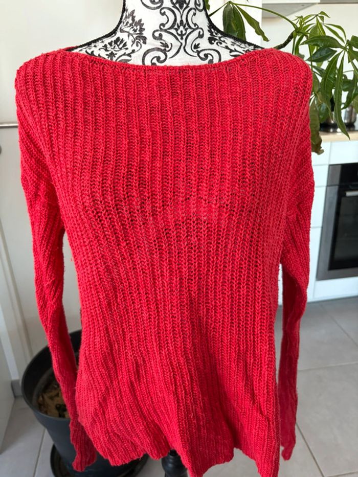 Pull rouge torsadé femme, Ralph Lauren, taille L