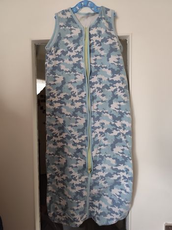 Gigoteuse sans manches treillis militaire bleu/blanc 90 cm