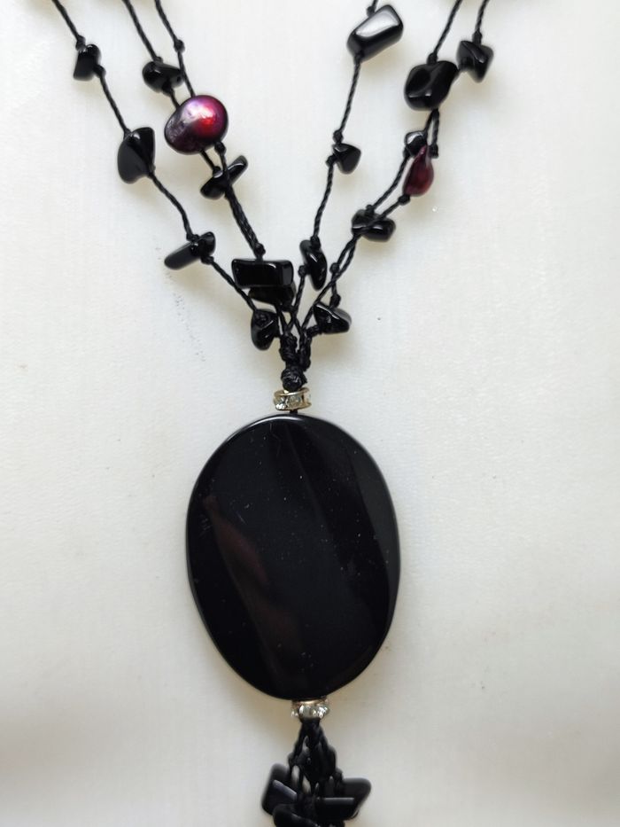 Superbe collier sautoir élégant en onyx - photo numéro 5