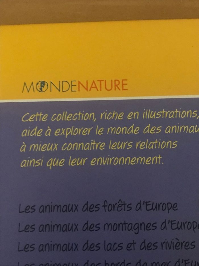 Les animaux des montagnes d’Europe Monde Nature 8 ans NEUF - photo numéro 4