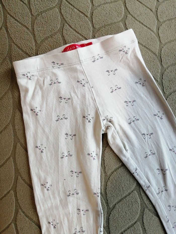 Legging vert clair petits chats - photo numéro 3