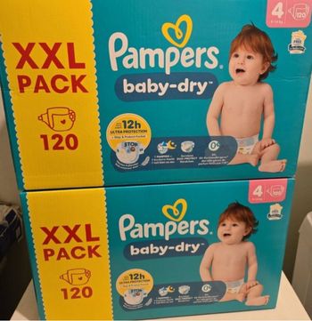 Lot 2 Pack 240 Couches pampers baby dry taille  4 neuf